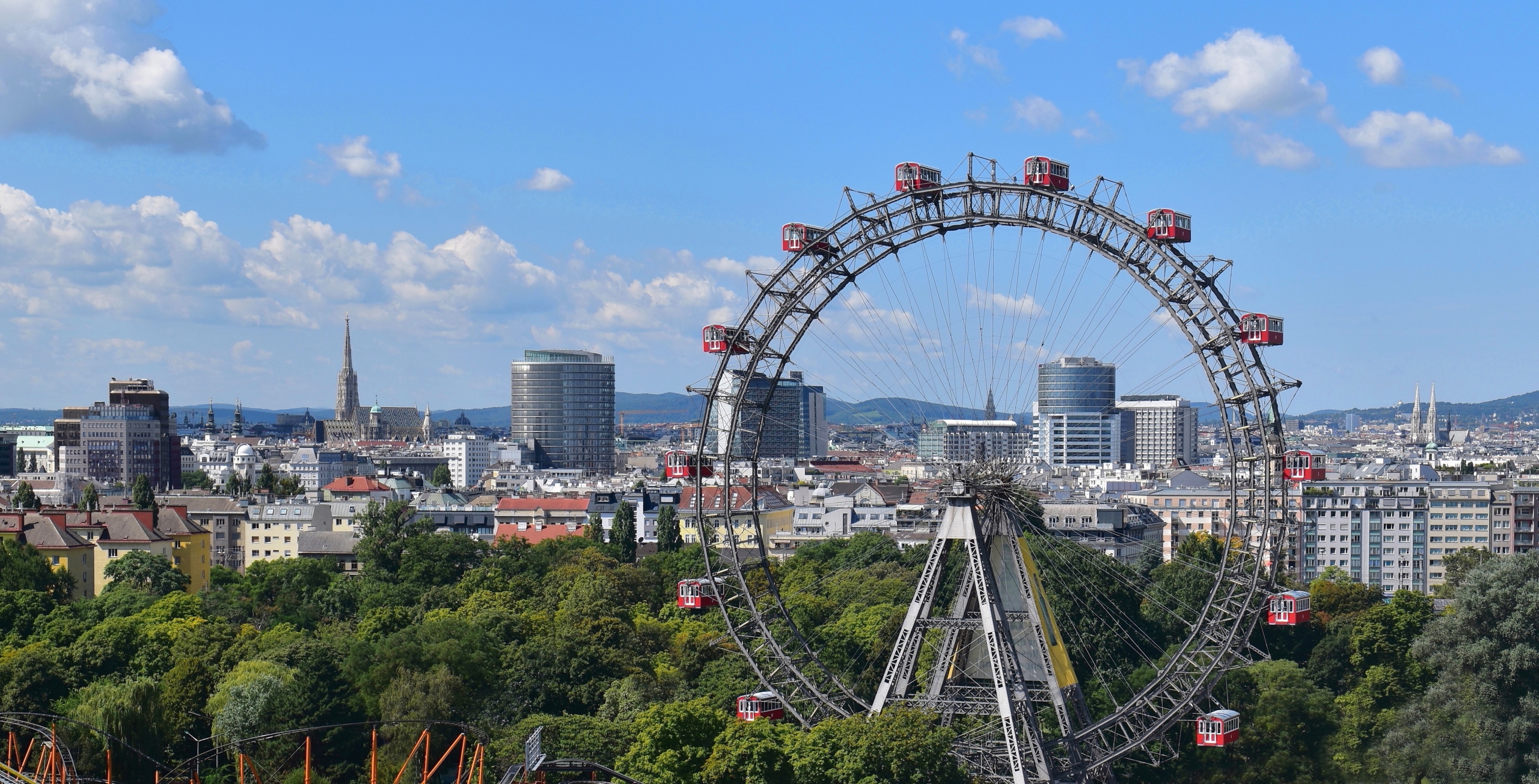 Riesenrad und Panorama von Wien